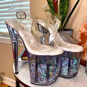 clear triple stack pleasers with moving sequins